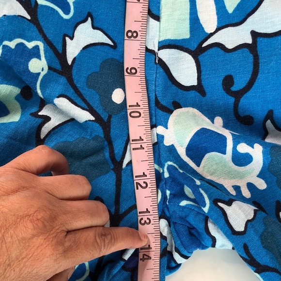 RHODE X Target Blue Floral Linen Blend Short Sleeve Wide Leg Jumpsuit Small - Picture 14 of 17